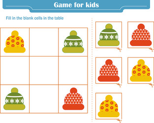 logic game for children fill in blank cells vector image