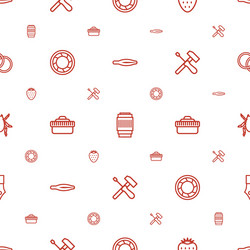 macro icons pattern seamless white background vector image