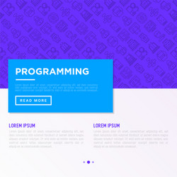 programming concept with thin line icons vector image