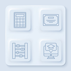 set line calculator certificate template abacus vector image