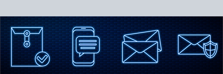 set line envelope and check mark chat vector image
