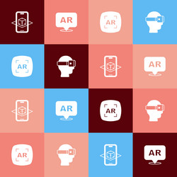 set pop art 3d modeling augmented reality ar vector image