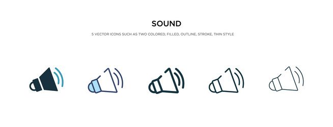 Sound icon in different style two colored vector