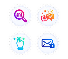 Touchscreen gesture data analysis and idea icons vector