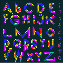 abstract colorful font and alphabet vector image
