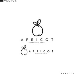 Apricot logo outline style vector