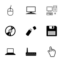 Black Computer Icons vector image