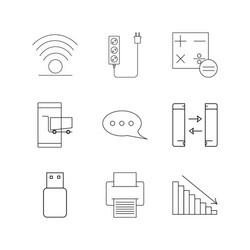 devices linear icon set simple outline icons vector image