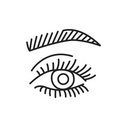 eyelash and eyebrow lamination color line icon vector