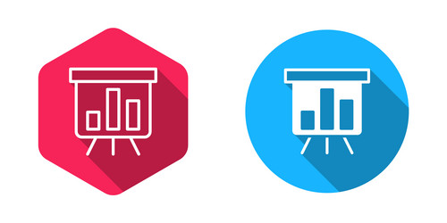 filled and outline board with graph chart icon vector image