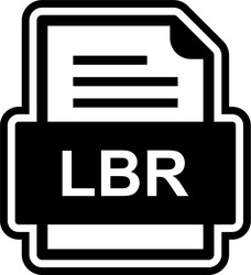 lbr file document icon vector image