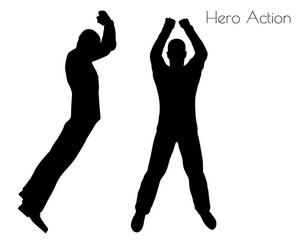 man in hero action pose vector image