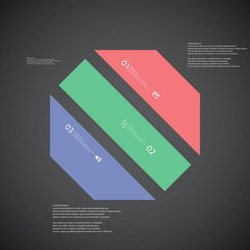 octagon template consists of three color parts vector image