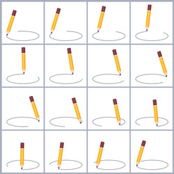 pencil drawing circle animation sprite sheet vector image