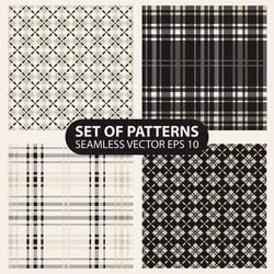 set of seamless knitted patterns graphics vector image