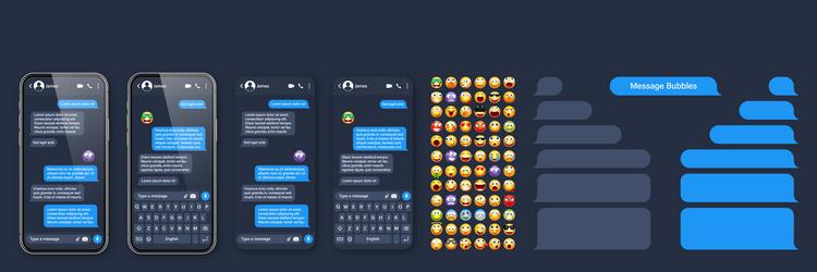 smartphone messaging app user interface vector image