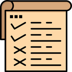 checklist testing report qa flat color icon vector image
