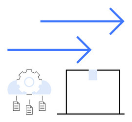 data transfer process with cloud automation vector image
