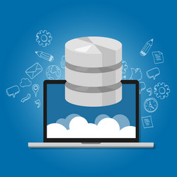 database data in the cloud network multimedia vector image