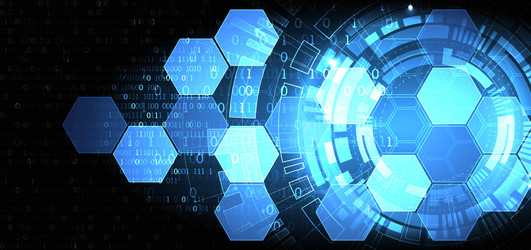 hexagons on gradient color background hi-tech vector image