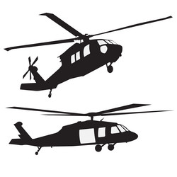 Military Helicopter Silhouette Vector Image