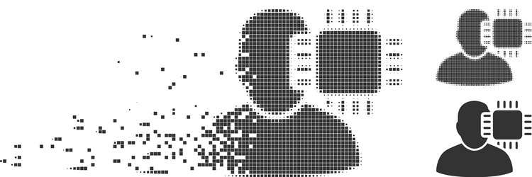 Pixelated Neuro Interface – Fragmentation vector image