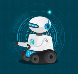 smart scifi robot with artificial intelligence vector image