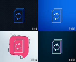 update document line icon refresh file sign vector image