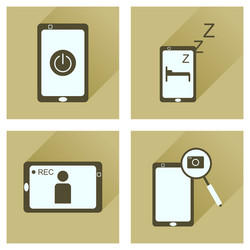 Concept of flat icons with long shadow mobile vector