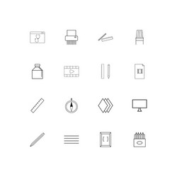creative process and design simple linear icons vector image