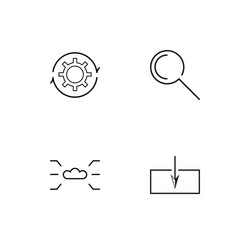 data analytics linear icons set simple outline vector image