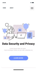 data security and privacy concept with person vector image
