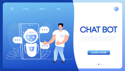 flat chat bot people for web design ui vector image