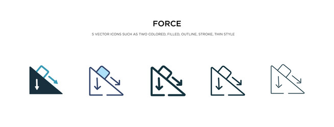 Force icon in different style two colored vector