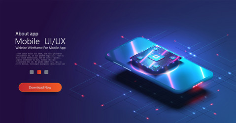 futuristic microchip processor with backlight vector image
