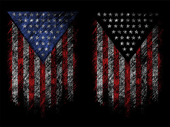 Grunge USA Flag Set Vector Image