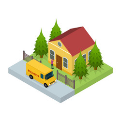 logistic service business concept isometric view vector image