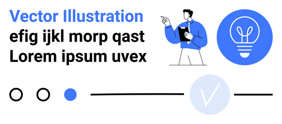 manager with clipboard making a point text vector image