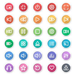 media player control buttons set vector image