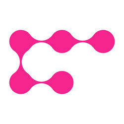 pink circle blob connect pattern organic morphing vector image