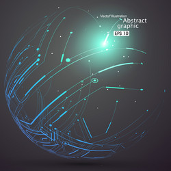 point and curve constructed the sphere wireframe vector image