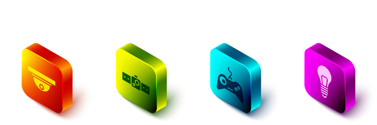 set isometric motion sensor smartwatch gamepad vector image
