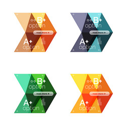 set of color abstract arrow option infographic vector image