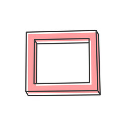 Square empty frame border simple picture framing vector