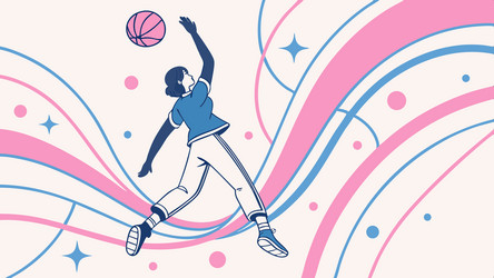 basketball player in action with dynamic lines vector image