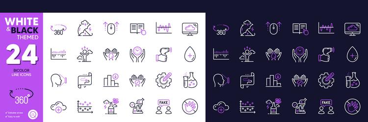 Face id oil serum and target path line icons vector