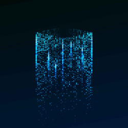 Glowing Data Cube - 3D Particle Network vector image