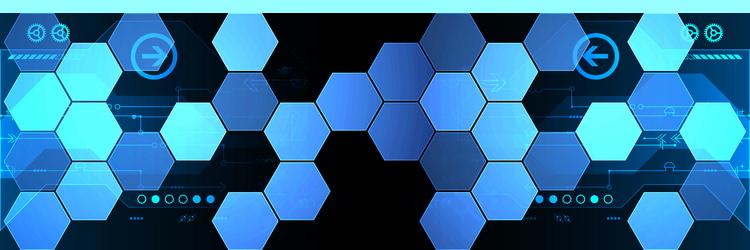 hexagons on gradient color background hi-tech vector image