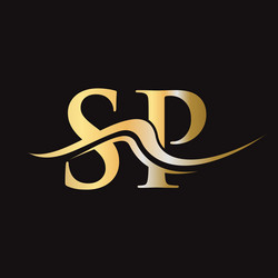 Initial letter sp ps logo design template Vector Image