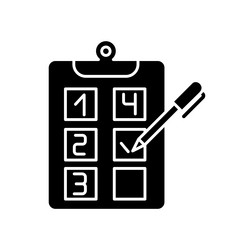 plan adherence black glyph icon vector